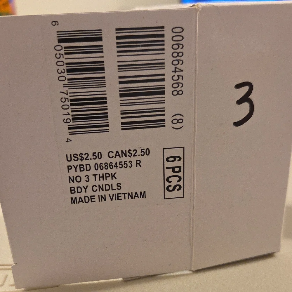 New PAPYRUS #3 Multi-Color Celebration Candled Pack Of 6